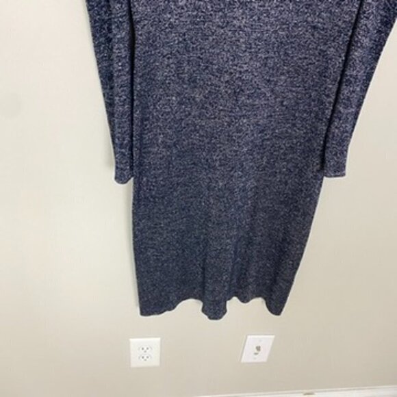 Sachin & Babi Amelie Metallic Sheath Dress Long Sleeves Puff Shoulders Blue - Picture 4 of 9